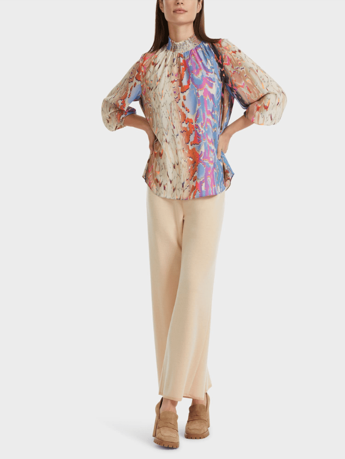 Marc Cain Collections Tops Marc Cain Collections Colourful Print Blouse VC 51.09 W41 COL 321 izzi-of-baslow