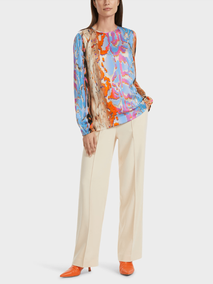 Marc Cain Collections Tops Marc Cain Collections Colourful Silk Blouse VC 51.08 W38 COL 321 izzi-of-baslow
