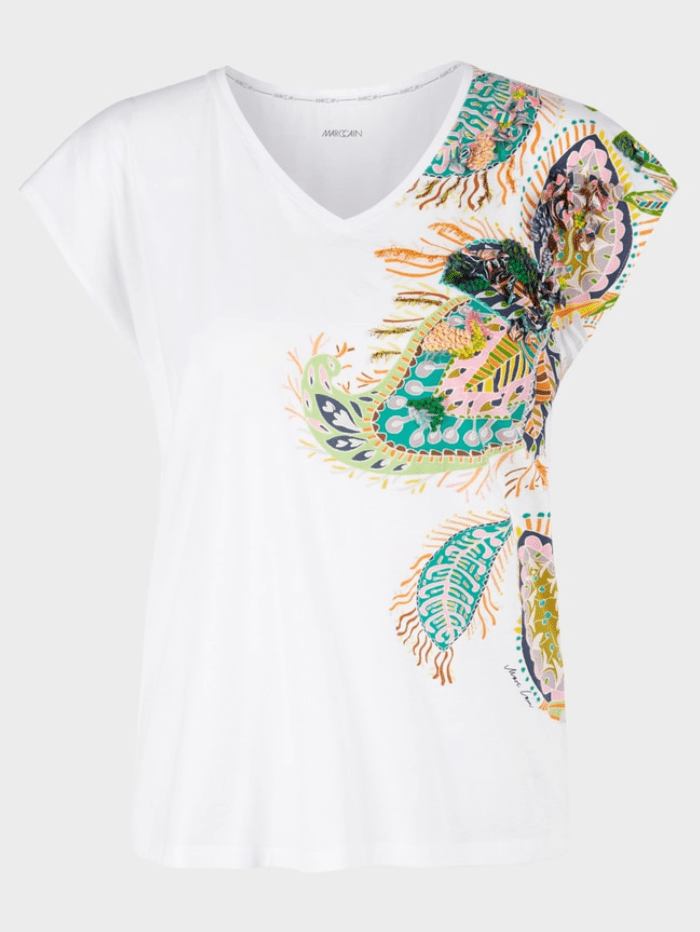 Marc-Cain-Collections-Fancy-Leaf-Motif-T-Shirt-WC 48.67 J72-COL-100-izzi-of-baslow