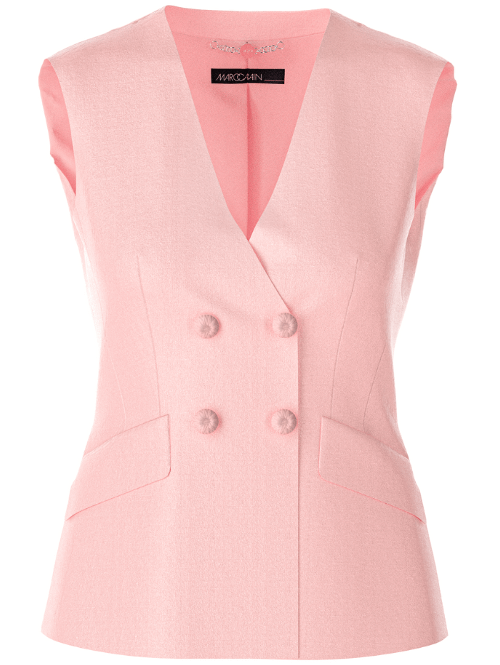 Marc-Cain-Collections-Double-Breasted-Waistcoat-In-Soft-Seashell WC 37.04 W84 COL 212 izzi-of-baslow