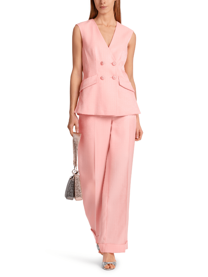 Marc-Cain-Collections-Double-Breasted-Waistcoat-In-Soft-Seashell WC 37.04 W84 COL 212 izzi-of-baslow