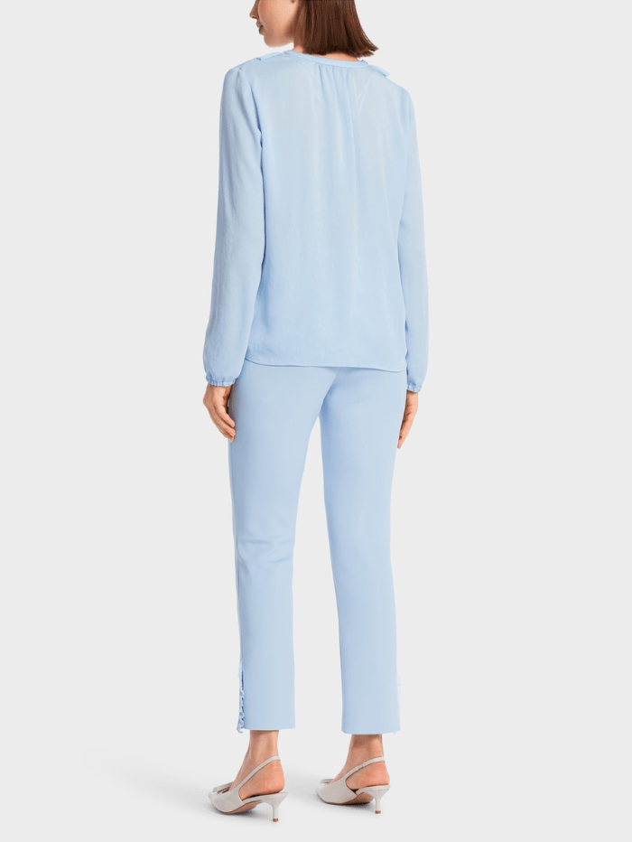 Marc-Cain-Collections-Light-Blue-Blouse With Ruffles WC 51.23 W39 COL 320 izzi-of-baslow