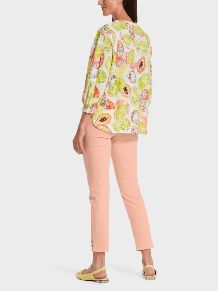 Marc-Cain-Collections-Pale-Lemon-Printed-Blouse WC 51.26 W27 COL 420 izzi-of-baslow