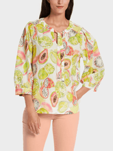 Marc Cain Collections Tops Marc Cain Collections Pale Lemon Printed Blouse WC 51.26 W27 COL 420 izzi-of-baslow