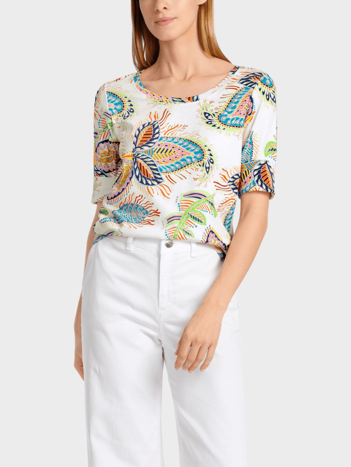 Marc-Cain-Collections-Print-Leaf-Motif-T-Shirt-WC 48.66 J47 COL 110 izzi-of-baslow