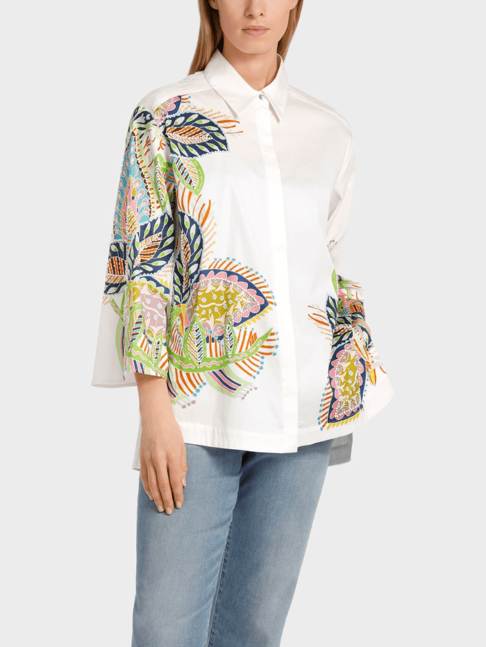 Marc-Cain-Collections-Printed-A-Line-Shirt-WC 51.32 W64 Col 100 izzi-of-baslow