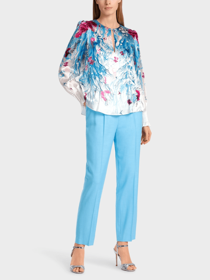 Marc-Cain-Collections-Printed-Blouse-In-Light-Azure-Design-WC 51.47 W89 COL 341 izzi-of-baslow