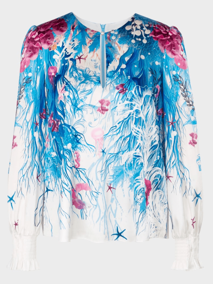 Marc-Cain-Collections-Printed-Blouse-In-Light-Azure-Design-WC 51.47 W89 COL 341 izzi-of-baslow