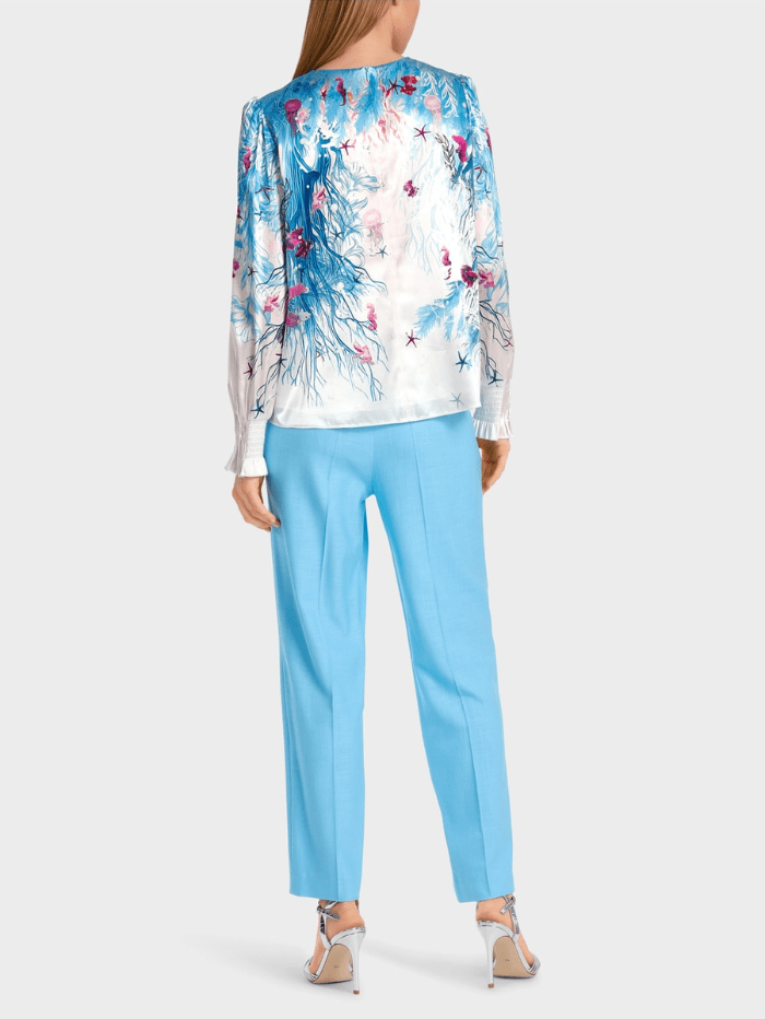 Marc-Cain-Collections-Printed-Blouse-In-Light-Azure-Design-WC 51.47 W89 COL 341 izzi-of-baslow