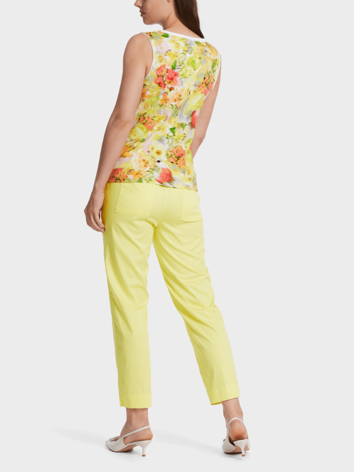 Marc-Cain-Collections-Sleeveless-Print Top In Pale Lemon WC 61.22 J24 COL 420 izzi-of-baslow