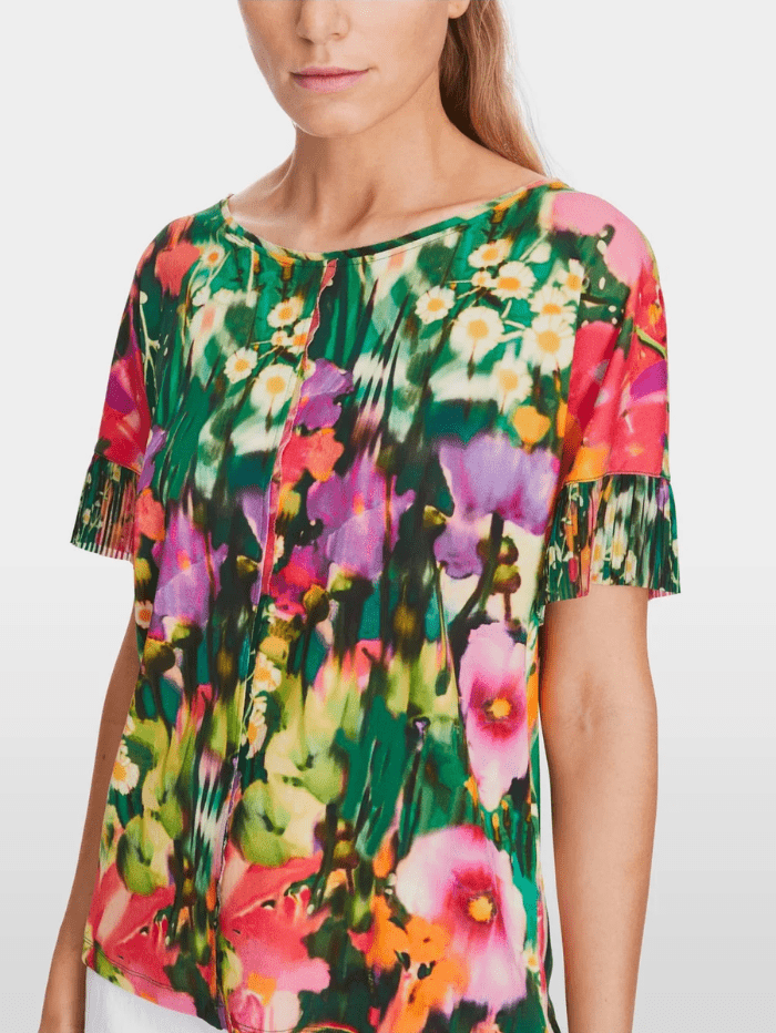 Marc-Cain-Collections-Top-With-Pleated-Sleeves-XC 48.27 J04-COL-558 izzi-of-baslow