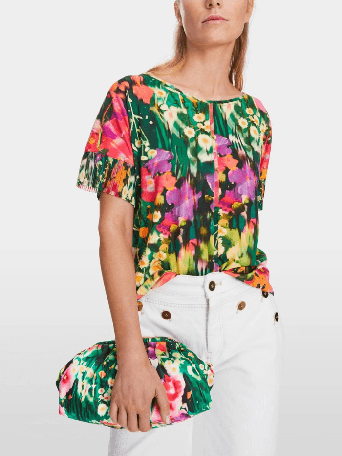 Marc Cain Collections Tops Marc Cain Collections Top With Pleated Sleeves XC 48.27 J04 COL 558 izzi-of-baslow