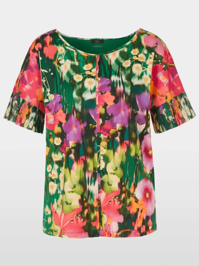 Marc-Cain-Collections-Top-With-Pleated-Sleeves-XC 48.27 J04-COL-558 izzi-of-baslow