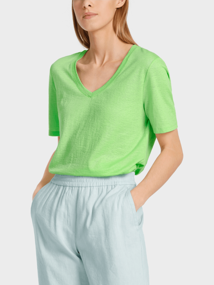 Marc-Cain-Collections-V-Neck-T-Shirt-In-Apple-Green WC 48.34 J54 COL 531 izzi-of-baslow