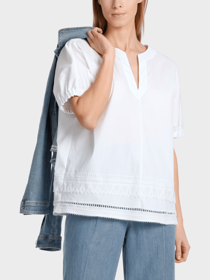 Marc-Cain-Collections-White-Blouse-With-Lace-Details-WC 51.34 W93 COL 100 izzi-of-baslow