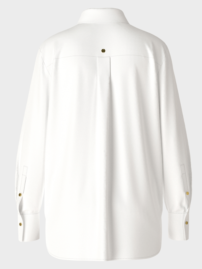 Marc-Cain-Collections-White-Shirt-Blouse-With-Pleated-Border VC 51.43 W71 COL 100 izzi-of-baslow
