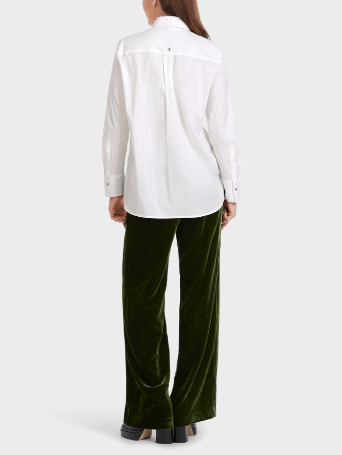 Marc-Cain-Collections-White-Shirt-Blouse-With-Pleated-Border VC 51.43 W71 COL 100 izzi-of-baslow