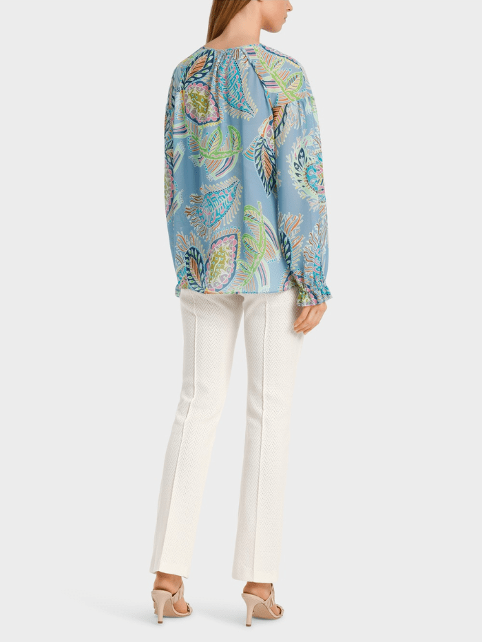 Marc-Cain-Collections-Wide-Cut-Blouse-With-Leaf-Motif-Print WC 51.33 W74 COL 321 izzi-of-baslow