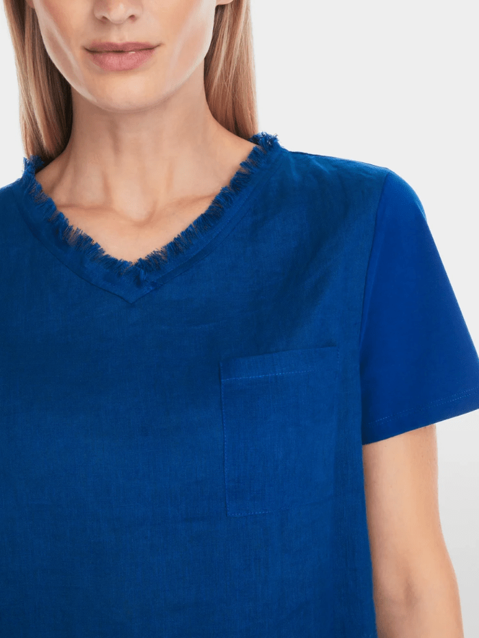 Marc Cain S Collections Masala Linen Blend T Shirt QC 48.51 J54 443