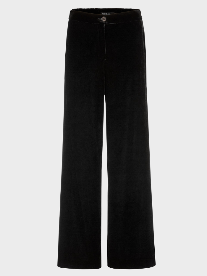 Marc-Cain-Collections-Black-Velvet-Trousers-With-Wide-Leg VC 81.54 W97 COL 900-of-baslow