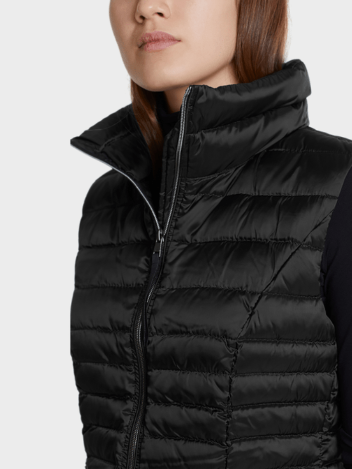 Marc Cain Essentials Quilted Gilet with Down Black +E 37.15 W11 900 izzi-of-baslow