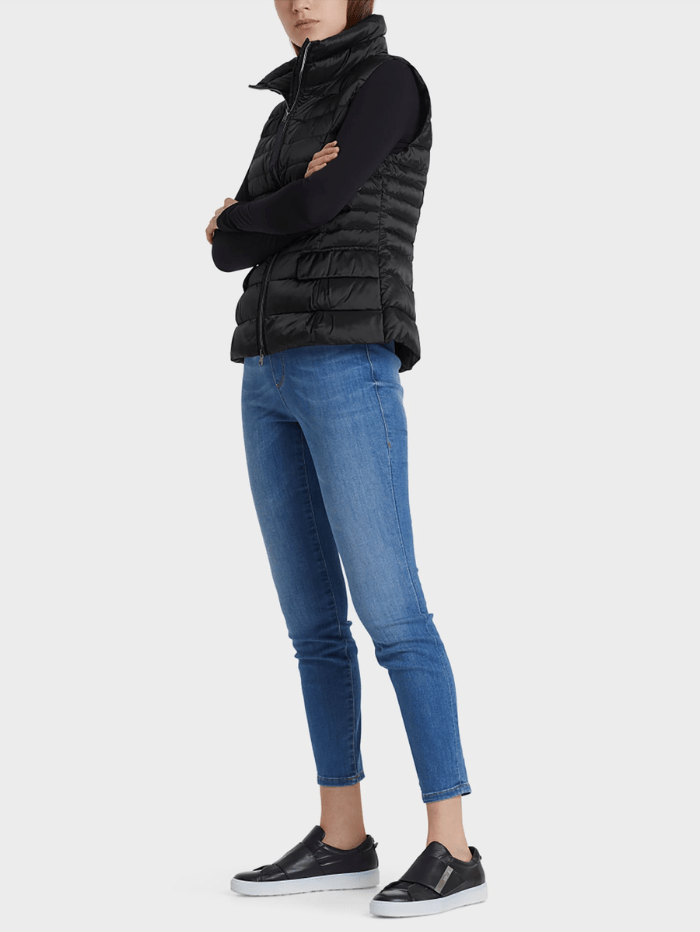 Marc Cain Essentials Coats and Jackets Marc Cain Essentials Quilted Gilet with Down Black +E 37.15 W11 900 izzi-of-baslow