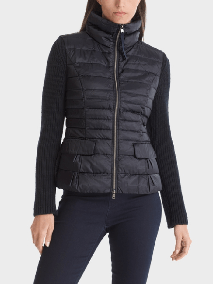 Marc Cain Essentials Coats and Jackets Marc Cain Essentials Quilted Gilet with Down Midnight Blue +E 37.15 W11 395 izzi-of-baslow