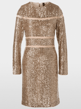 Marc Cain Glam Dresses 1 Marc Cain Glam Sequinned Dress In Shiny Sand XG 21.13 W14 Col 625 izzi-of-baslow