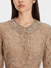 Marc Cain Glam Dresses Marc Cain Glam Guipure Lace Dress In Shiny Sand XG 21.11 W12 COL 625 izzi-of-baslow