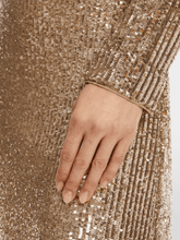 Marc Cain Glam Dresses Marc Cain Glam Sequinned Dress In Shiny Sand XG 21.13 W14 Col 625 izzi-of-baslow