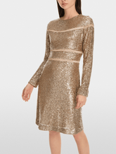 Marc Cain Glam Dresses Marc Cain Glam Sequinned Dress In Shiny Sand XG 21.13 W14 Col 625 izzi-of-baslow