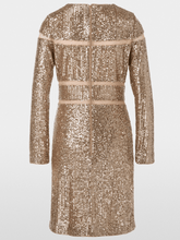 Marc Cain Glam Dresses Marc Cain Glam Sequinned Dress In Shiny Sand XG 21.13 W14 Col 625 izzi-of-baslow