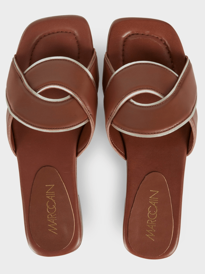 Marc-Cain-Mules-With-Braided-Straps-In-Bright-Ochre WB SG.13 L21 COL 447 izzi-of-baslow