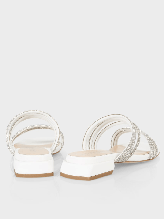 Marc-Cain-White-Flat-Mules-With-Glitter-Straps WB SG.09 Z08 COL 100