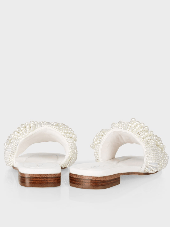 Marc-Cain-White-Mules-With-Pearls-WB SG.10 Z10 COL 100 izzi-of-baslow