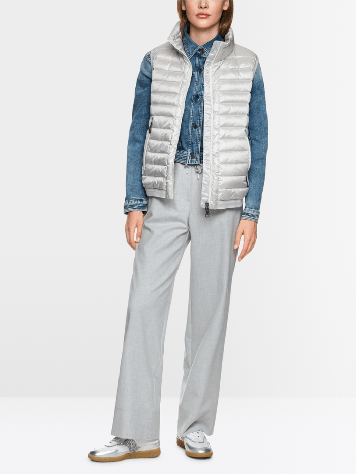Marc Cain Sports Coats and Jackets Marc Cain Sports Rethink Together Quilted Gilet In Silver ZS 37.01 W11 Col 803 izzi-of-baslow