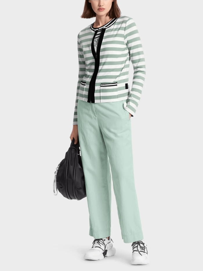 Marc-Cain-Sports-Striped-Jacket-In-Soft-Sage-WS 31.19 J53 Col 509 izzi-of-baslow