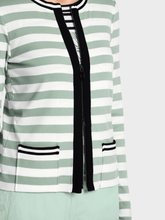 Marc Cain Sports Coats and Jackets Marc Cain Sports Striped Jacket In Soft Sage WS 31.19 J53 Col 509 izzi-of-baslow