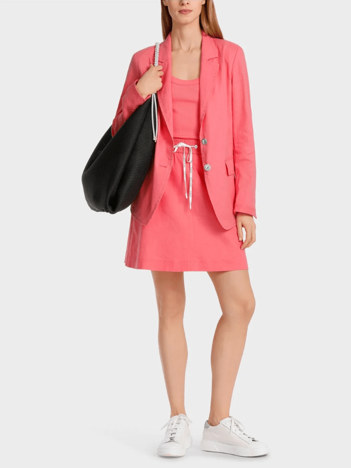 Marc-Cain-Sports-Creased-Look-Blazer-In-Light-Neon-Red-WS 34.12 W03 COL 238 izzi-of-baslow