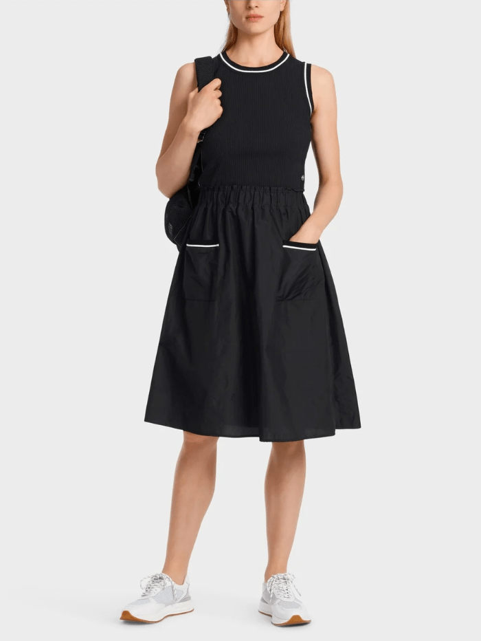 Marc-Cain-Sports-Black-Knee-Length-Dress-WS 21.28 M26-COL-900-izzi-of-baslow