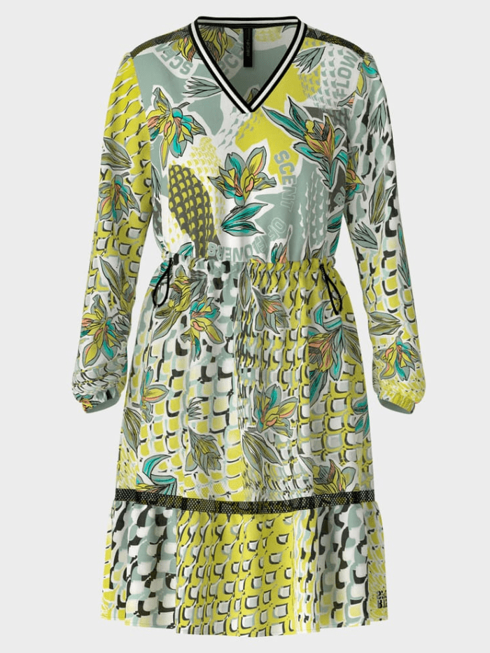 Marc Cain Sports Short Patterned Viscose Dress In Sage WS 21.04 W32 co Izzi of Baslow Marc Cain Sports Short Patterned Viscose Dress In Sage WS 21.04 W32 co Izzi of Baslow