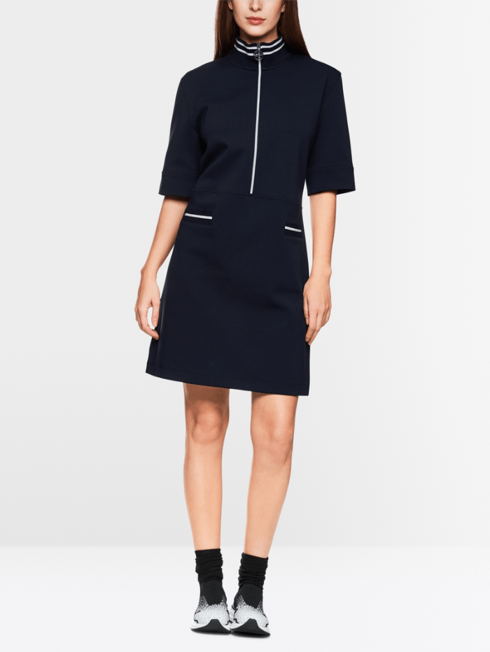 Marc Cain Sports Women's Two-In-One Midi Dress With Pleated Skirt YS 21.12 J67 Col 394