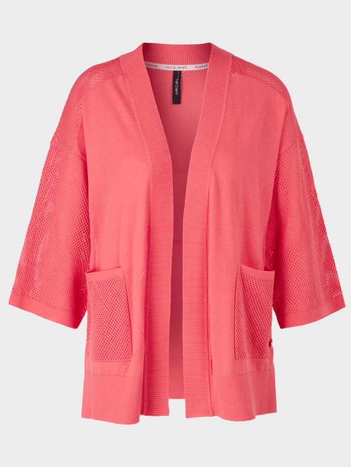 Marc Cain Sports Knitwear 1 Marc Cain Sports Cardigan In Light Neon Red WS 39.21 M50 COL 238 izzi-of-baslow