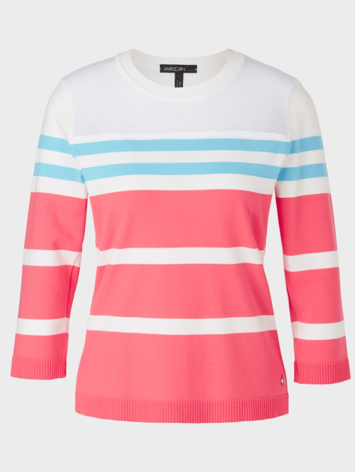 Marc Cain Sports Knitwear 1 Marc Cain Sports Striped Jumper WS 41.35 M35 COL 238 izzi-of-baslow