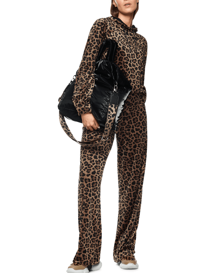 Marc Cain Sports Women's Fleece Jumper With Leopard Print Details ZS 44.18 J86 Col 112