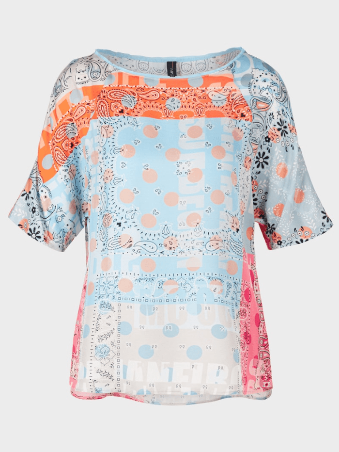 Marc Cain Sports Tops 1 Marc Cain Sports Printed Short Sleeve Blouse WS 51.19 W07 COL 238 izzi-of-baslow