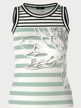 Marc-Cain-Sports-Sleeveless-Striped-Top-In-Soft-Sage-WS 61.05 J53 Col 509 izzi-of-baslow