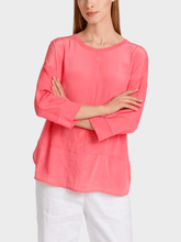 Marc Cain Sports Tops Marc Cain Sports Layered Blouse In Light Neon Red WS 55.10 J67 COL 238 izzi-of-baslow