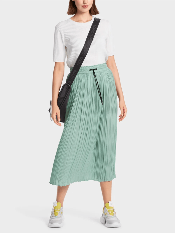 Marc-Cain-Sports-Midi-Length-Pleated-Skirt-In-Soft-Sage WS 71.01 W39 Col 509 izzi-of-baslow