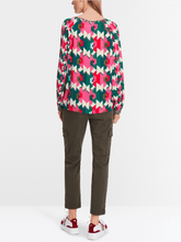Marc Cain Sports Tops Marc Cain Sports Patterned Raglan Blouse XS 51.09 W18 Col 244 izzi-of-baslow